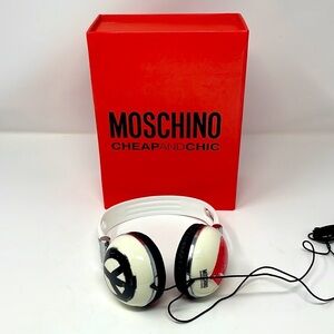 Moschino White Heart Peace Sign Headphone